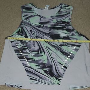 Lululemon Athletica Black and White Graphic Crop Tank Top